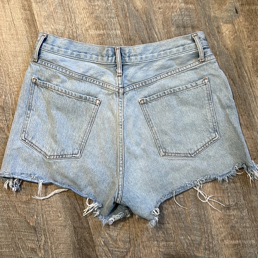 Agolde Denim Cutoff Shorts in Light Blue